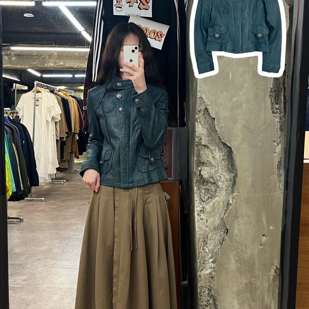 양가죽 레더 자켓 다크 그린 55 #csz3654