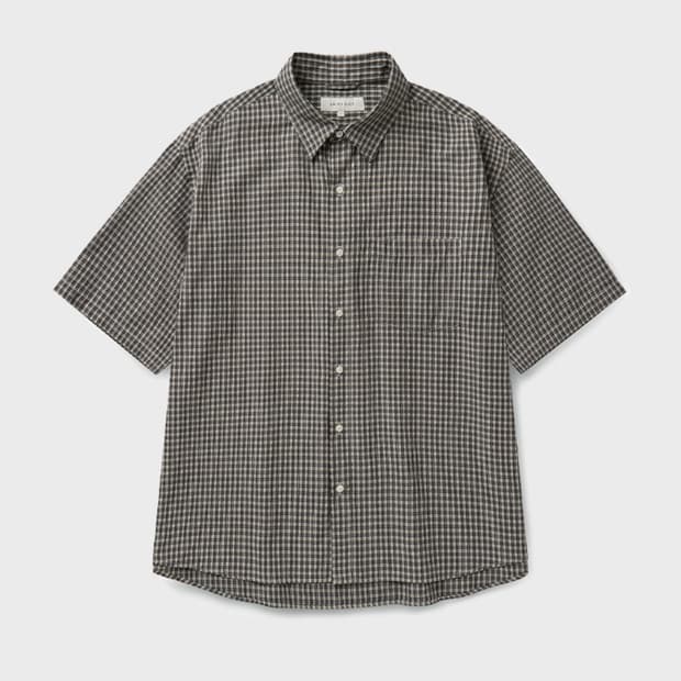 유니온블루 스몰 체크 셔츠 블랙