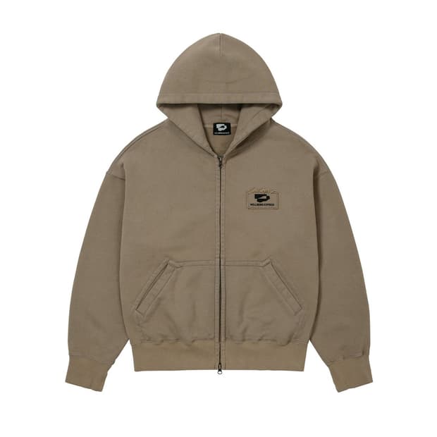 웰빙익스프레스 로고 패치 집업 - 모카 M