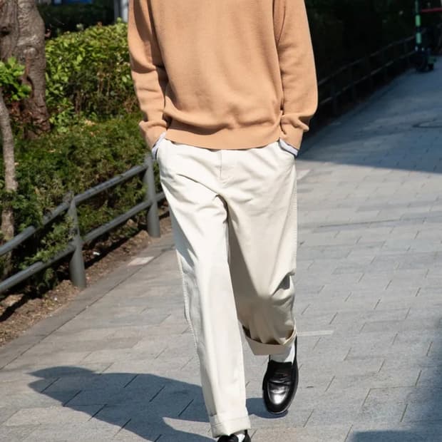 (새상품/48롱) 퍼스트플로어 더 치노팬츠 레귤러 테이퍼드 아이보리