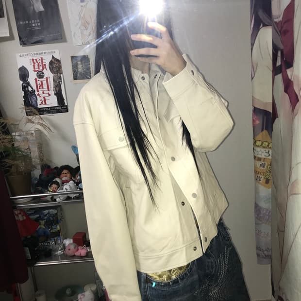 재패니즈 아이보리 레자셔츠 자켓