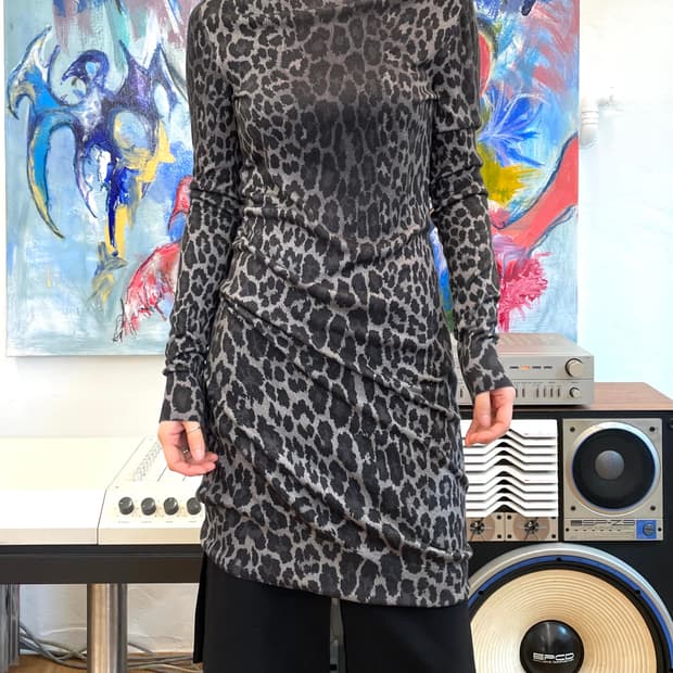 [M] 크리스토퍼케인 레오파드 니트 원피스