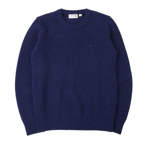 라코스테 퍼플블루 울 골지 니트