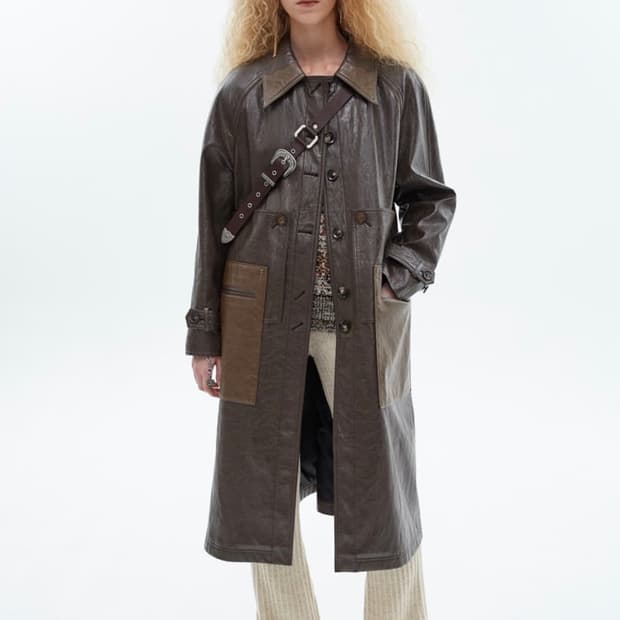 앤더슨벨 레더 롱코트