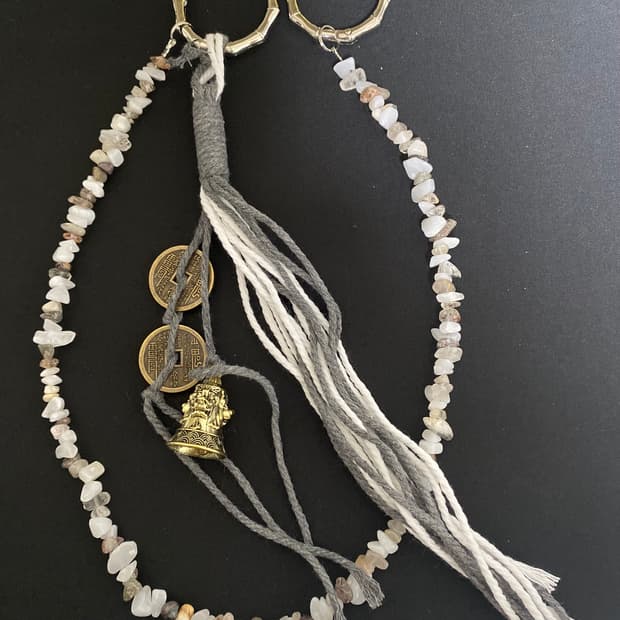 빈티지 원석 스트랩 키체인