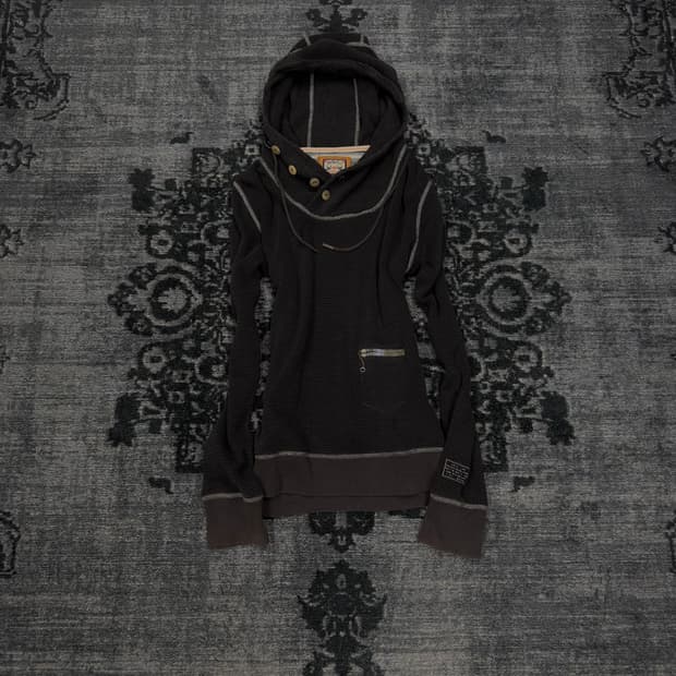 Diesel high neck botton waffle hoodie