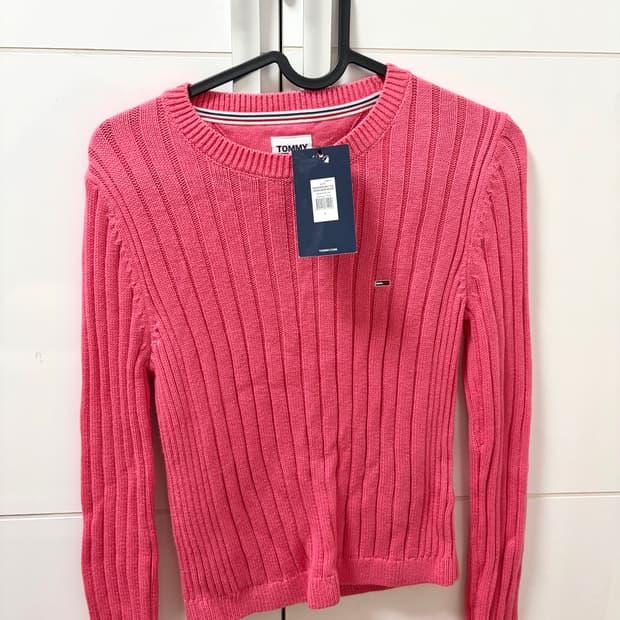 타미진스 레귤러핏 크롭니트탑 핑크 