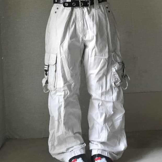아이보리 와이드핏 카고팬츠