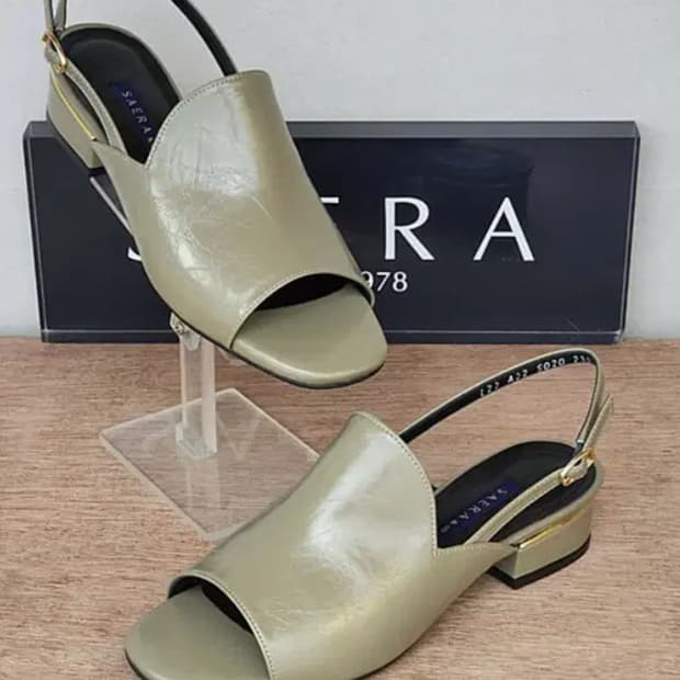 [세라 SAERA] 토오픈 소가죽 샌들 (카키 / 235)