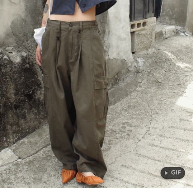 모래하우스 walnut cargo pants (카키,M)