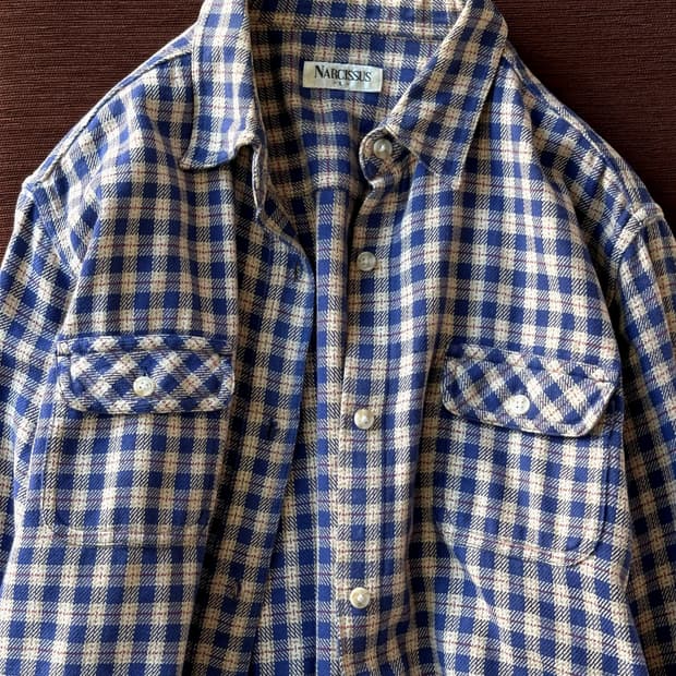 Cotton nel check work shirt