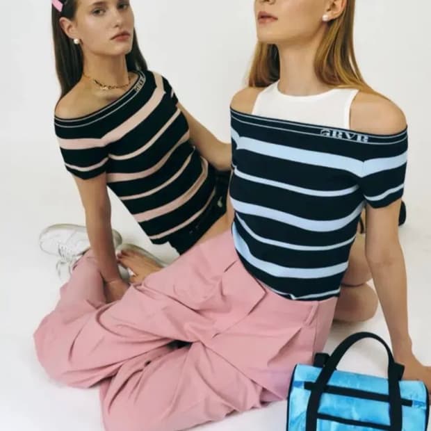 그로브 NILL OFF SHOULDER pink/black