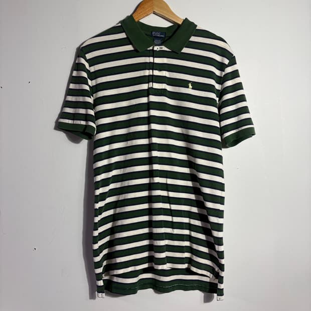 폴로 랄프로렌 그린 스트라이프 반팔 카라티 (무료배송)