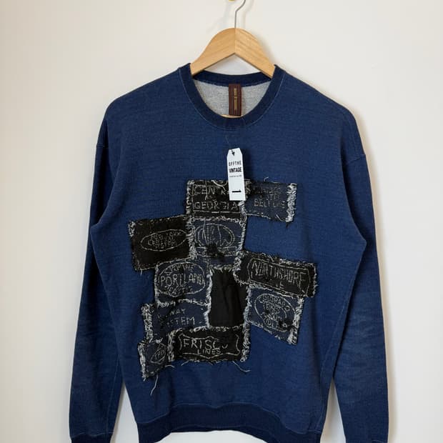 미하라 야스히로 빈티지 맨투맨티 블루