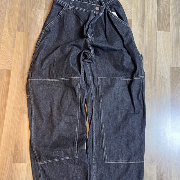 검정 오버핏 데님 팬트