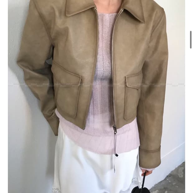 위아 블루종 레더자켓