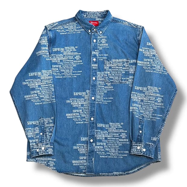 Supreme 트레이드마크 자카드 데님 셔츠