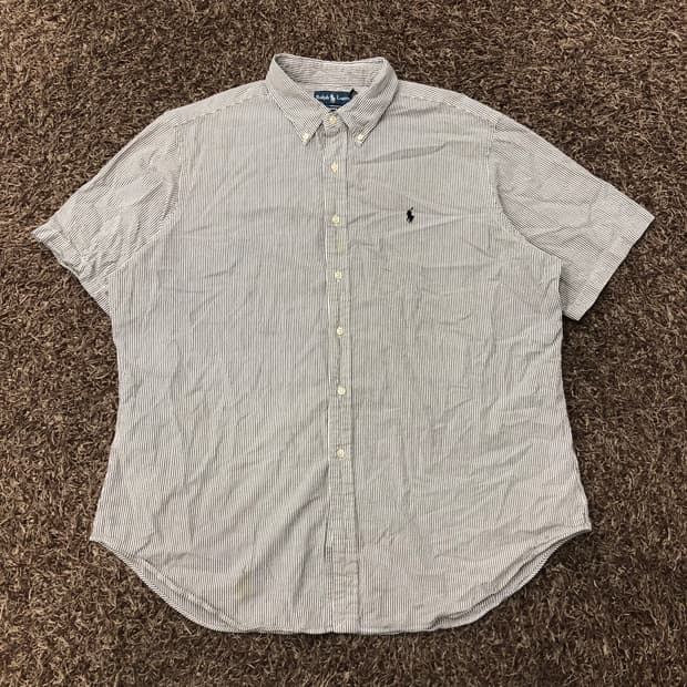 XXL 폴로 랄프로렌 시어서커 스트라이프 반팔 셔츠