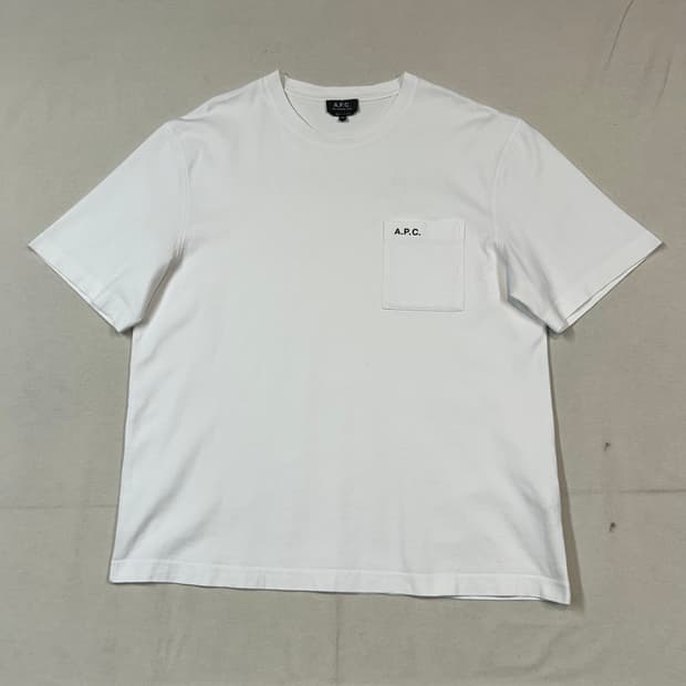 XXL) 아페쎄 A.P.C. 화이트 포켓 반팔 티셔츠