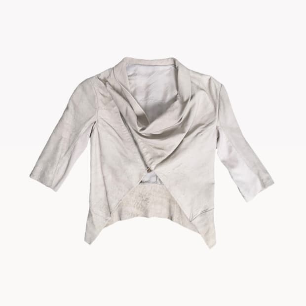 릭오웬스 leather jacket beige 42