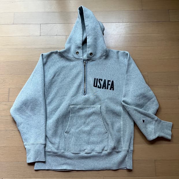 챔피온 리버스위브 하프집업 후드티 USAFA