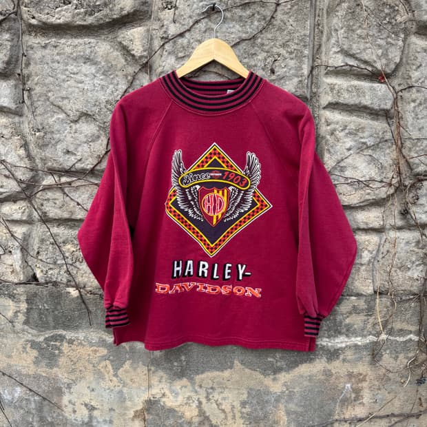 할리데이비슨 빈티지 레어패턴 자수 롱슬리브 스웻셔츠 맨투맨 L