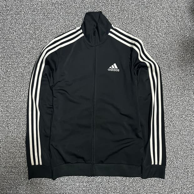 (M) 아디다스 삼선 검흰 져지 트랙탑 블랙
