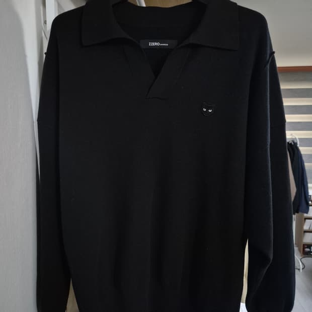 송지오옴므 지제로 팬서 오픈카라 니트 M 블랙