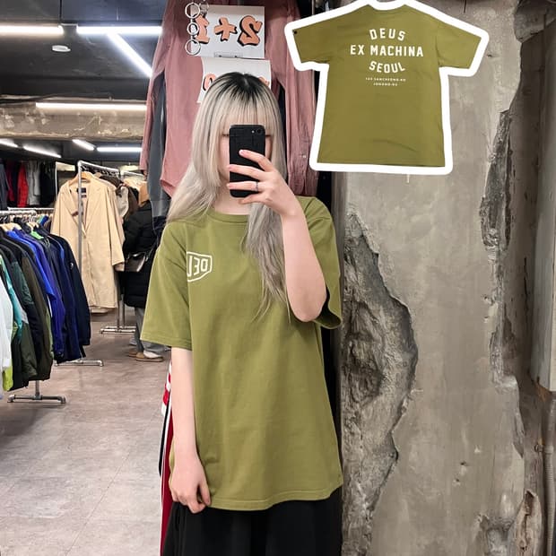 데우스 반팔 티셔츠 올리브그린 M #csz3201