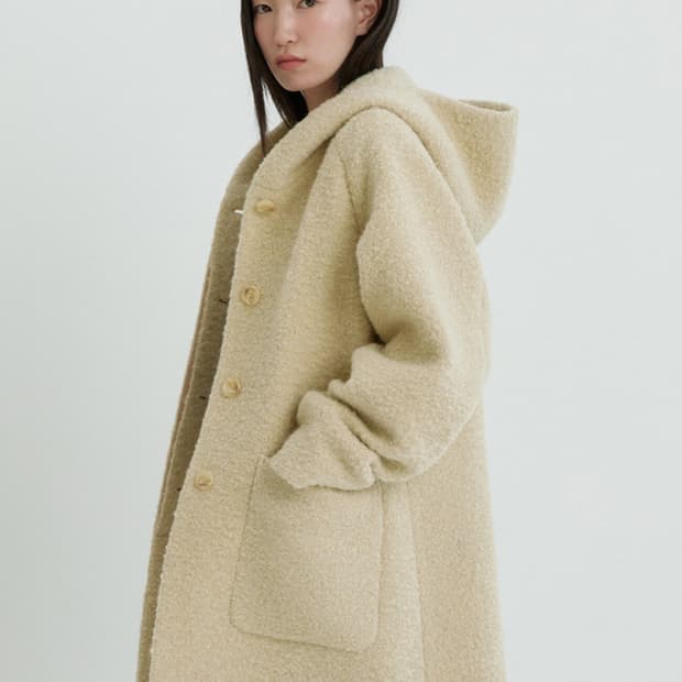 Hoodie Half Coat-Ivory
