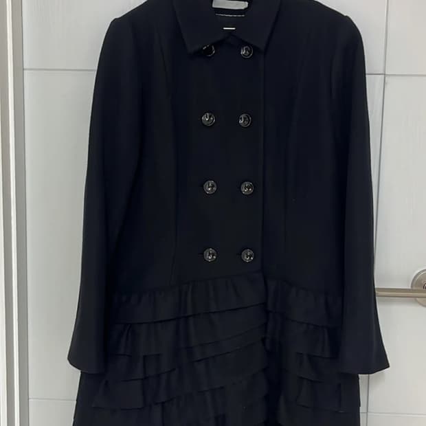 Anne Fontaine 블랙 프릴 울코트 55,66 정품