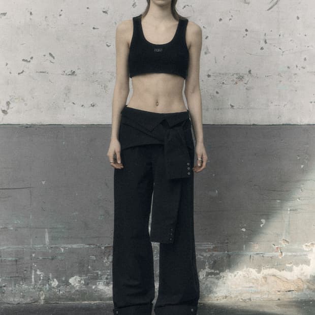 보헤미안서울  TURNUP WIDE SHIRT PANTS, BLACK