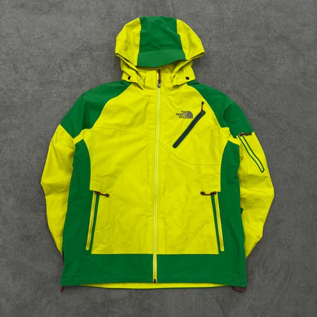 L 노스페이스 옐로우/그린 바람막이 후드 자켓