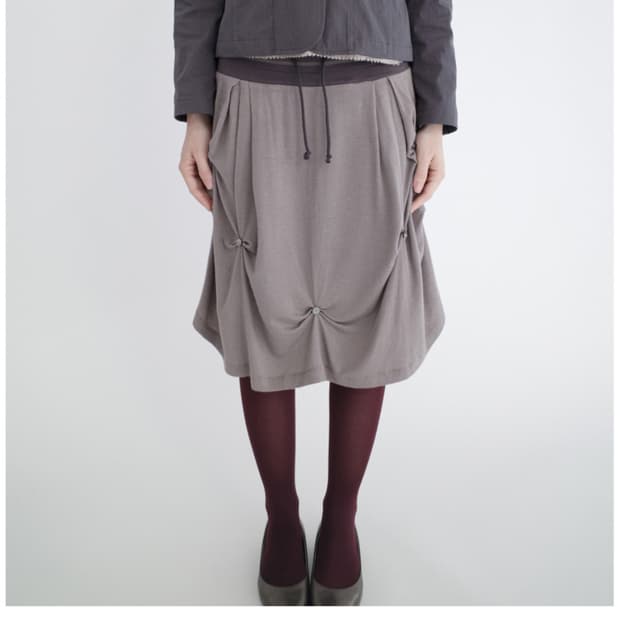 산코파퓨엘라 drape wool skirt brown