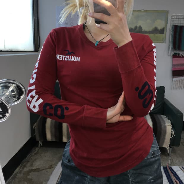 투티/0223 홀리스터 긴팔 사이드 티셔츠 스몰로고