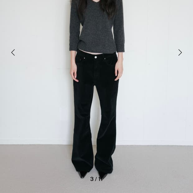 리포스 코듀로이 부츠컷 팬츠 /블랙 (M)