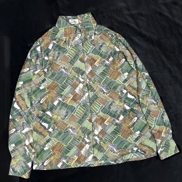 일본빈티지 SOLFIN 패턴 셔츠