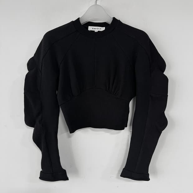 엔폴드 ENFOLD 크롭 니트 탑