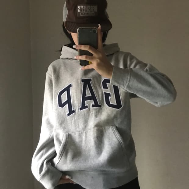 갭 그레이 후드티