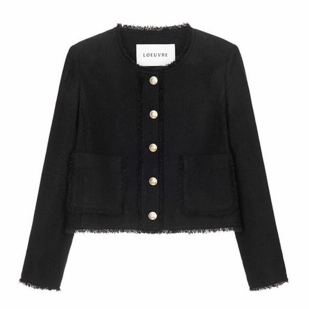 루에브르 프린지 카라리스 트위드 자켓