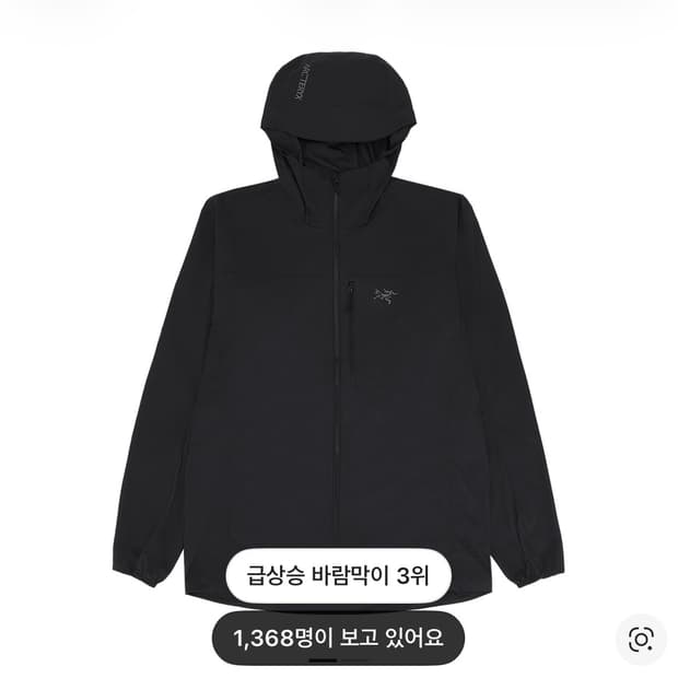 (새상품급) 아크테릭스 스쿼미시 후디 블랙 M