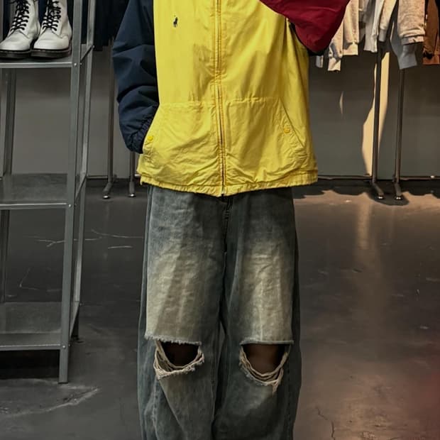 폴로랄프로렌 90s 자수멀티 블루종 자켓 A3565