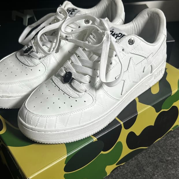 290) 베이프 스타 로우 트리플 화이트