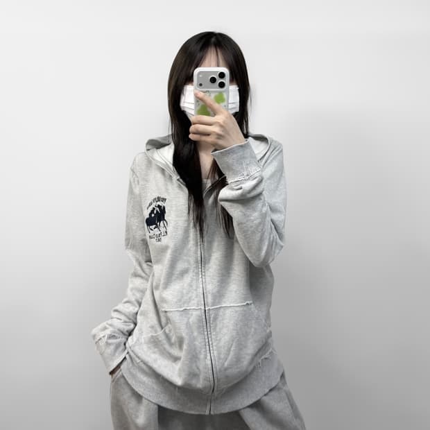 폴로 랄프로렌 더블 빅포니 후드집업 그레이