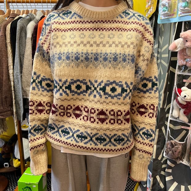 [Japanese Vintage] 패턴 루즈핏 니트