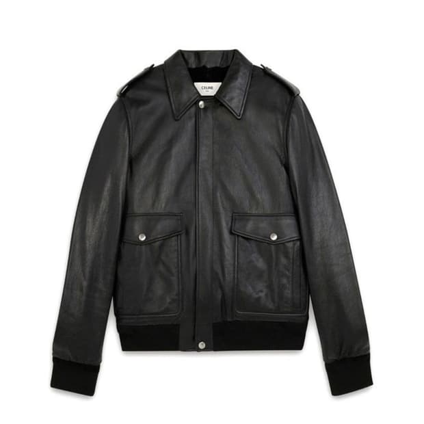 셀린느 레더 봄버 자켓 48