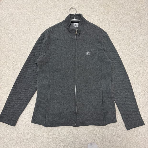 꾸레쥬 그레이 집업 니트 가디건