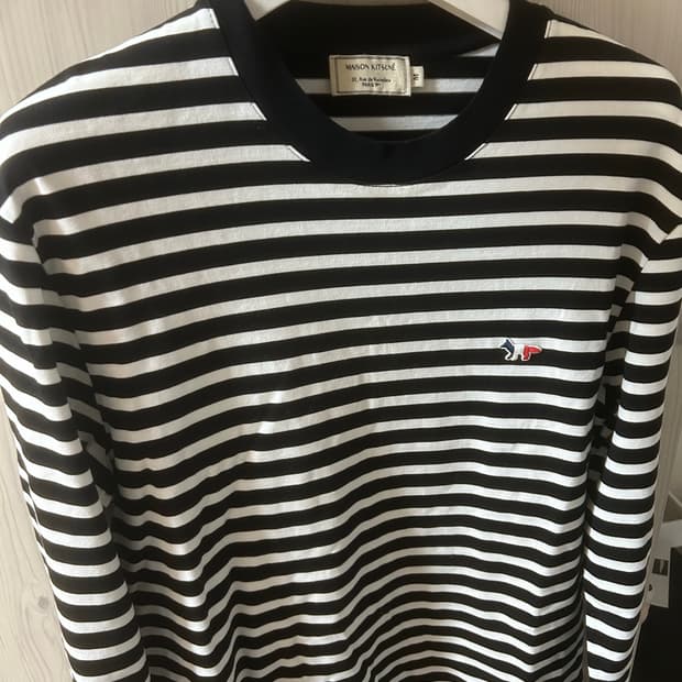 메종 키츠네 스트라이프 롱슬리브 