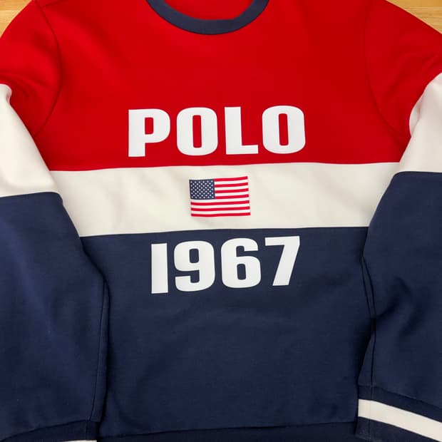 [L] 폴로 1967 맨투맨 레드/네이비