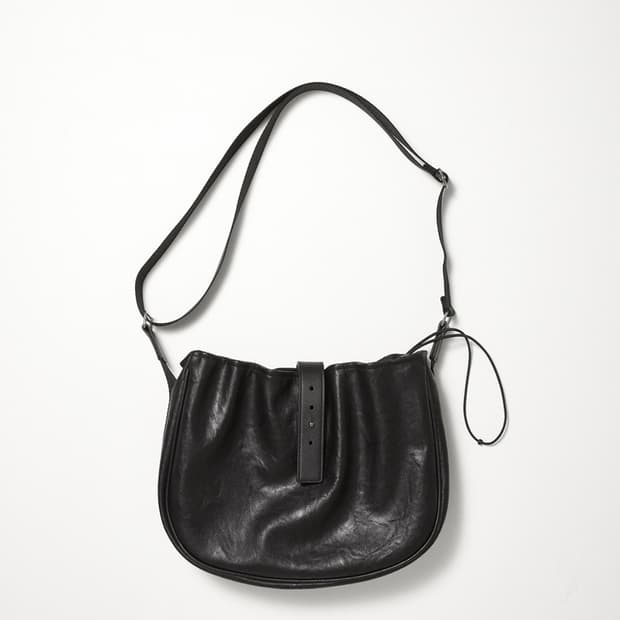 해칭룸 Wavy Bag Middle Faux Leather Black